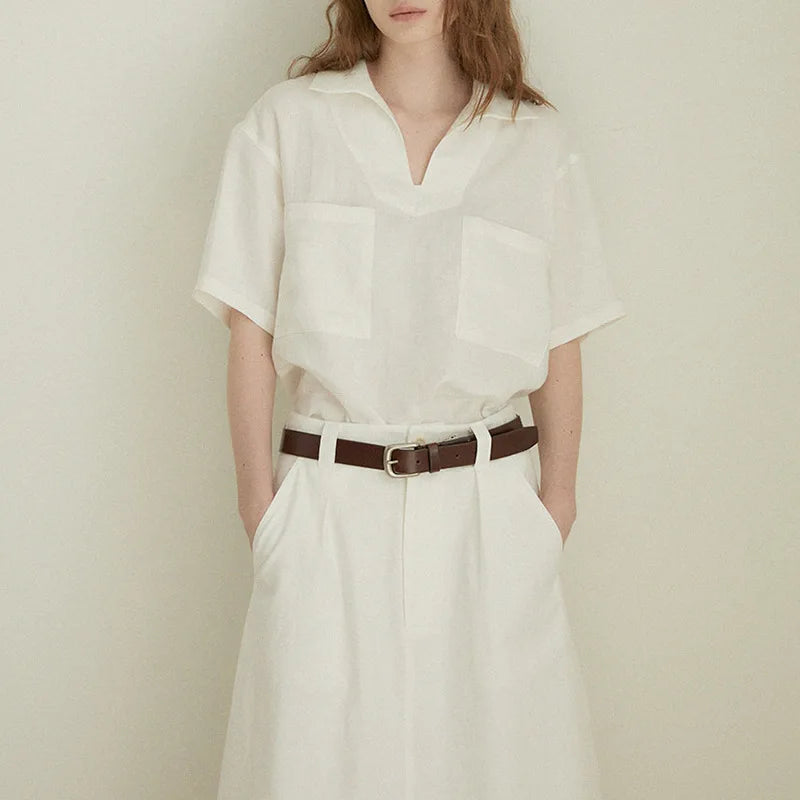 The Easy Linen Polo Top
