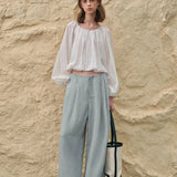 The Pleated Wide Leg Linen Pant