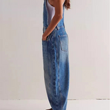 Calvia Wide-Leg Denim Overalls
