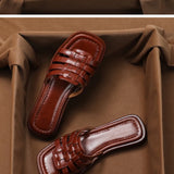 Naples Italian Leather Slides