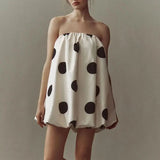 Women’s Polka Dot Strapless Bubble Mini Dress