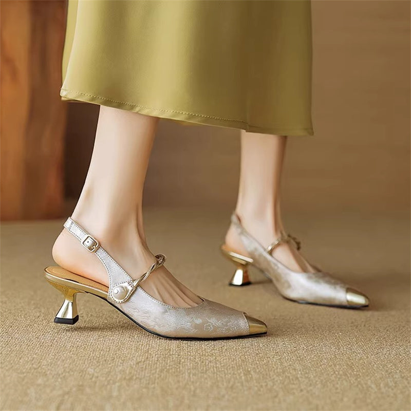 Savana Kitten Heel Mules in Camel — Heels