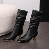 Serene Chic Mid-Calf Heel Boots