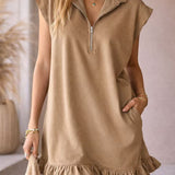 Women's Sleeveless T-Shirt Dress – Half Zip