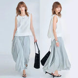 Women's Linen Tank Top Backless Loose Summer