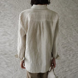 The Pleated Linen Button Shirt
