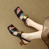 The Chain Detail Block Heel Sandal