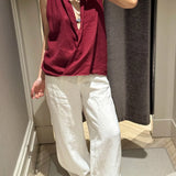 Valienne Drape Linen Vest