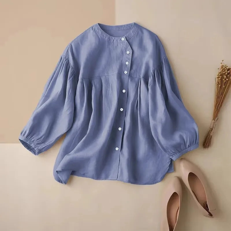 The Gathered Lantern Sleeve Blouse