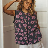 Dahlia Floral Fleece Vest