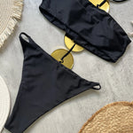 Riviera Strappy Backless Monokini in Camel — Swimwear