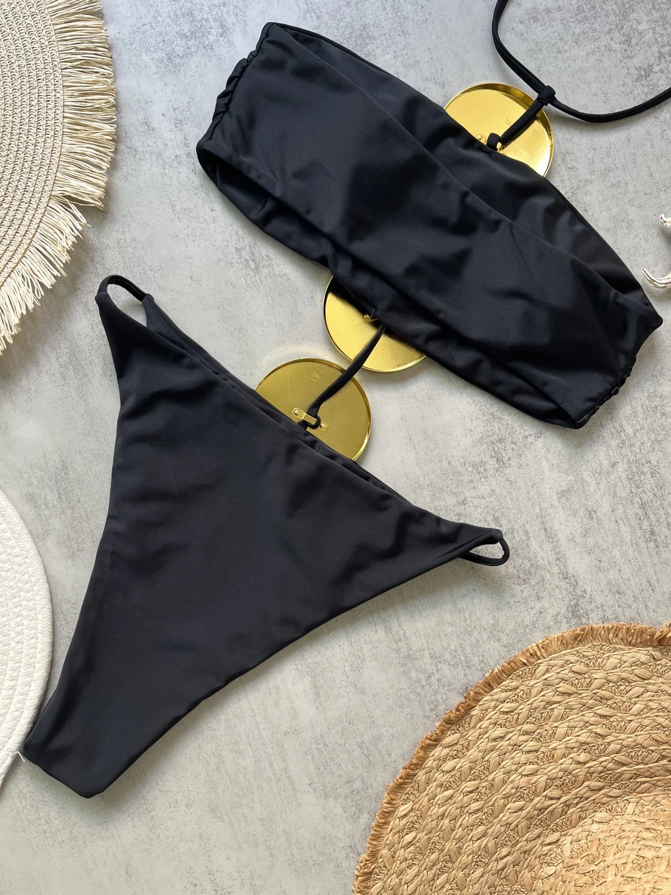 Riviera Strappy Backless Monokini in Camel — Swimwear