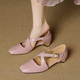 Ravello Italian Leather Cross-Strap Heel