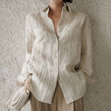 The Pleated Linen Button Shirt
