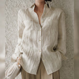 The Pleated Linen Button Shirt