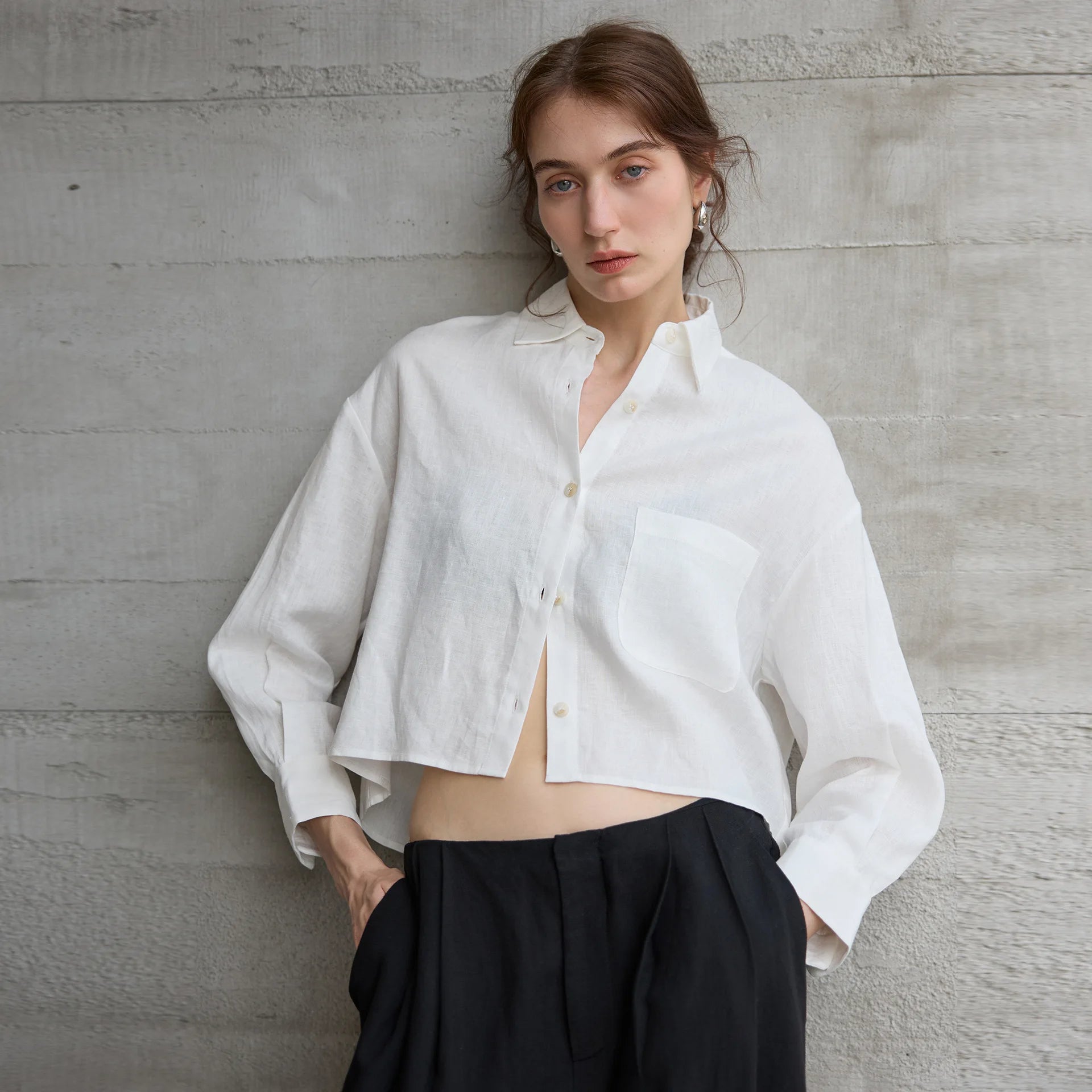 The Cropped Linen Overshirt