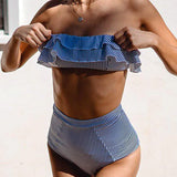 Riviera Ruffle Bandeau Bikini — Swimwear