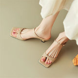 Rosa Belle Leather Heel Mules
