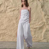 The Pleated Wide Leg Linen Pant