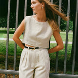 The Clean Crop Linen Top