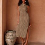 Tulum Hollow Knit Cover-Up in Camel — Swimwear