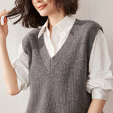 Elise Ribbed Cashmere Vest