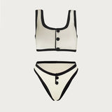 Côte Noir Button Trim Bikini Set