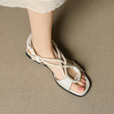 Santorini Handmade Leather Flat Sandals