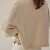 Women's Cotton Sweatshirt Loose Lantern Sleeve Pullover
