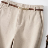 Milano Wide Leg Wool Trousers