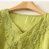 Eloria V-Neck Cotton Blouse
