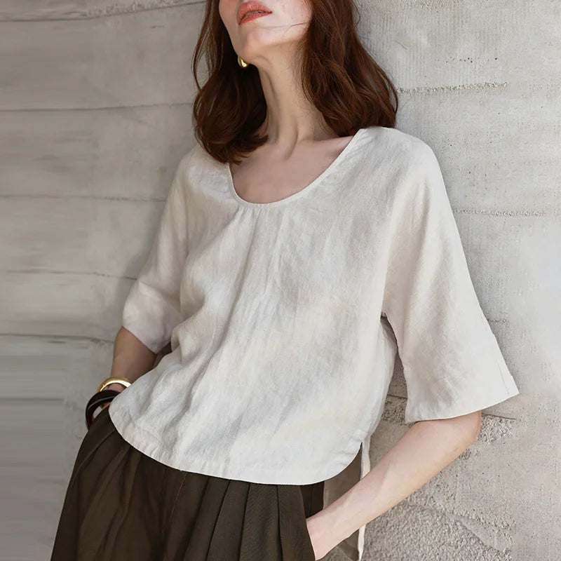 The Hemp V-Neck Boxy Top