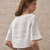 The Boxy Linen Crop Top