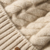 Elle Cable Cashmere Pom Beanie