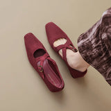 Corinne Buckled Suede Mule