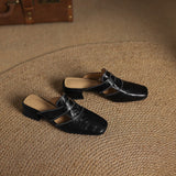Fjord Italian Leather Square-Toe Mule