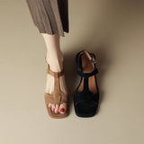 Mirea Suede T-Strap Sandals