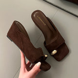 Women's Wedge Sandals Square Toe High Heel Summer