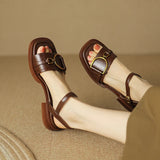 Coral Handmade Chunky Heel Sandals