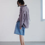 The Pleated Linen Button Shirt