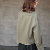 The Cropped Long Sleeve Linen Shirt