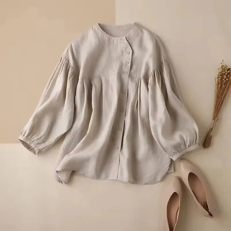 The Gathered Lantern Sleeve Blouse