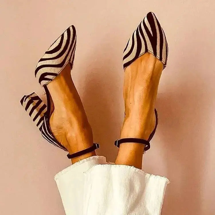 Nairobi Zebra Print Heel in Black — Heels