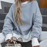 Rory Stripe Spliced Loose Sweatshirt