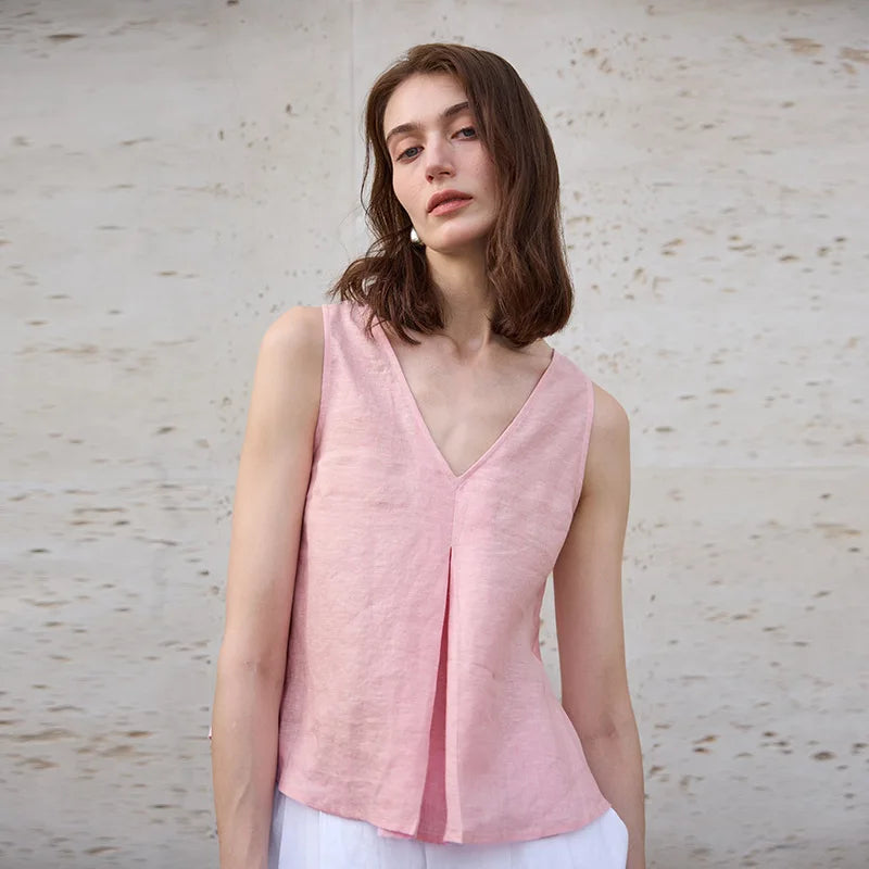The Chambray Linen Reversible Vest