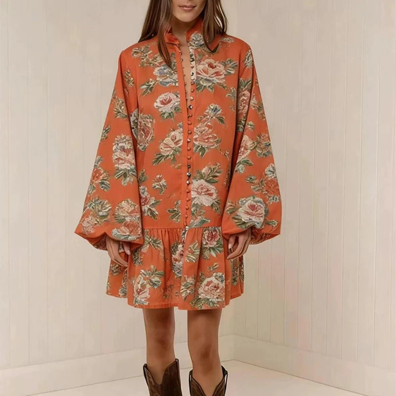 The Floral Button-Down Mini Dress
