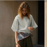 The Flared Sleeve Linen Pullover