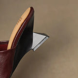 The Wide Strap Leather Flat Slide