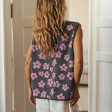 Dahlia Floral Fleece Vest