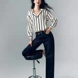 Maren Stripe Satin Blouse